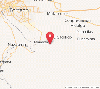 Map of Las Mieleras, Coahuila