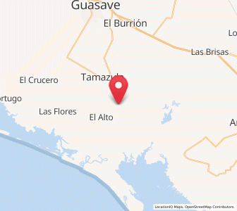 Map of Las Playas (La Palma), Sinaloa