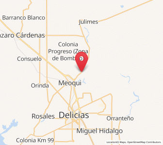 Map of Las Puentes, Chihuahua