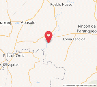 Map of Las Raíces, Guanajuato