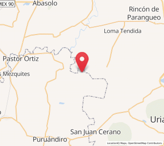Map of Las Sanguijuelas, Michoacán