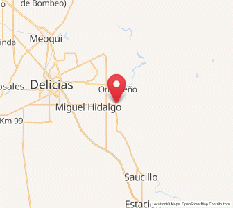 Map of Las Varas, Chihuahua