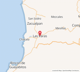 Map of Las Varas, Nayarit