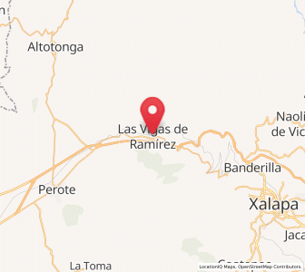 Map of Las Vigas de Ramírez, Veracruz