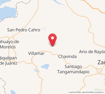 Map of Las Zarquillas, Michoacán