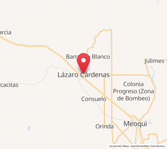 Map of Lázaro Cárdenas, Chihuahua