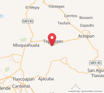 Map of Lázaro Cárdenas, Hidalgo
