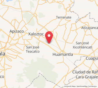 Map of Lázaro Cárdenas, Tlaxcala