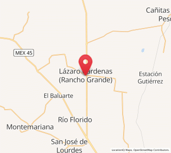 Map of Lázaro Cárdenas (Rancho Grande), Zacatecas