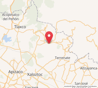 Map of Lázaro Cárdenas, Tlaxcala