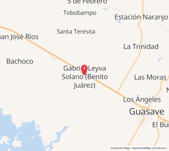 Map of Leyva Solano, Sinaloa