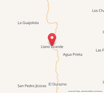 Map of Llano Grande, Durango
