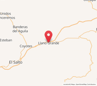 Map of Llano Grande, Durango