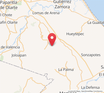 Map of Llanos de San Lorenzo, Veracruz
