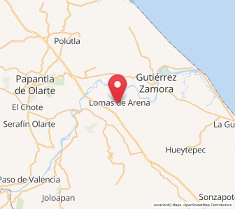 Map of Lomas de Arena, Veracruz