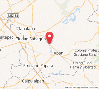 Map of Lomas del Pedregal, Hidalgo