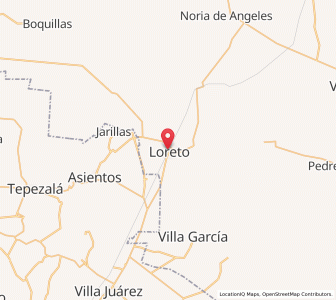 Map of Loreto, Zacatecas