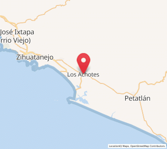 Map of Los Achotes, Guerrero