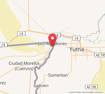 Map of Los Algodones, Baja California