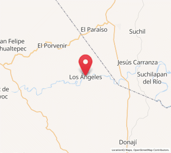 Map of Los Ángeles, Oaxaca