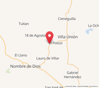 Map of Los Ángeles, Durango