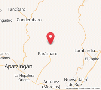 Map of Los Bancos, Michoacán