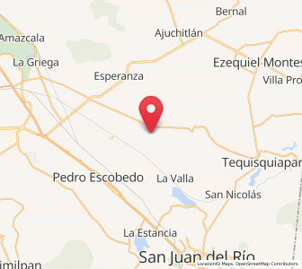 Map of Los Cerritos, Querétaro