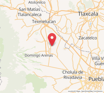 Map of Los Encinos, Puebla