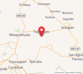 Map of Los Filtros, Hidalgo