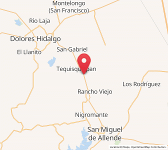 Map of Los Galvan, Guanajuato