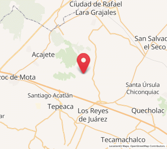Map of Los Reyes de Ocampo, Puebla