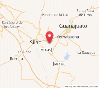 Map of Los Rodríguez, Guanajuato
