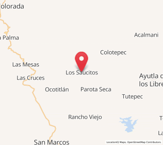 Map of Los Saucitos, Guerrero
