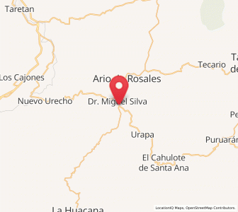 Map of Los Tumines, Michoacán