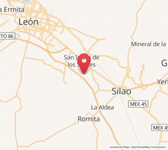 Map of Loza de Barrera, Guanajuato