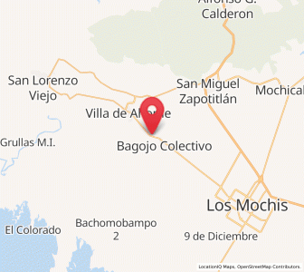 Map of Macapul (Almacenes), Sinaloa