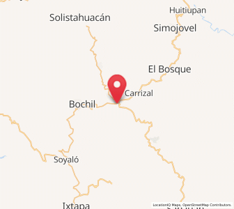 Map of Majoval, Chiapas