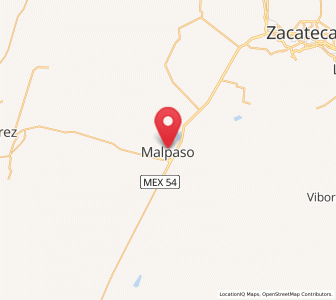 Map of Malpaso, Zacatecas