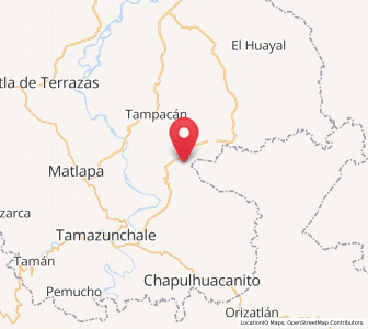 Map of Manchoc, San Luis Potosí