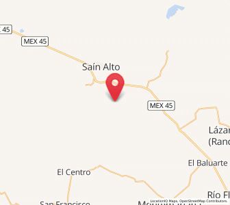 Map of Mercurio (Mina Mercurio), Zacatecas