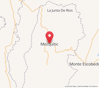 Map of Mezquitic, Jalisco