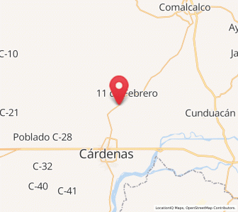 Map of Miguel Hidalgo 2da. Sección B (La Natividad), Tabasco