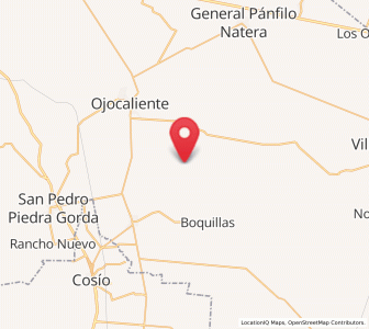 Map of Milagros, Zacatecas