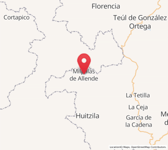 Map of Milpillas de Allende, Zacatecas