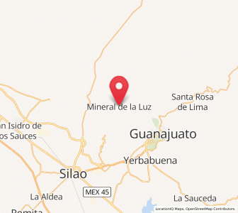 Map of Mineral de la Luz, Guanajuato