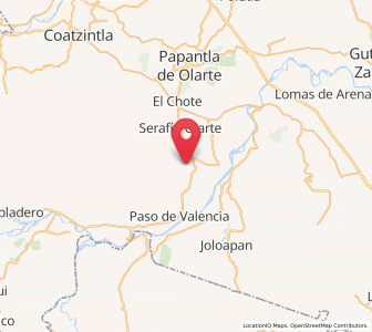 Map of Mizantecatl, Veracruz