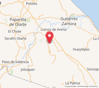 Map of Montana de Zaragoza, Veracruz