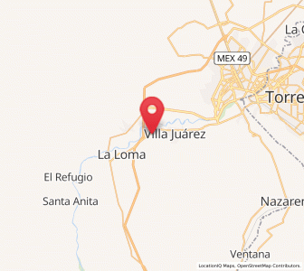 Map of Monterrey, Durango