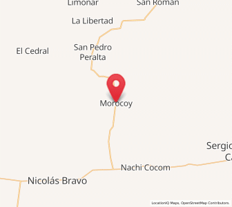 Map of Morocoy, Quintana Roo