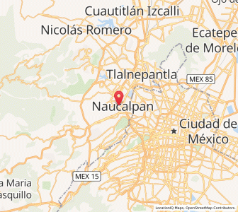 Map of Municipio Naucalpan de Juárez, México